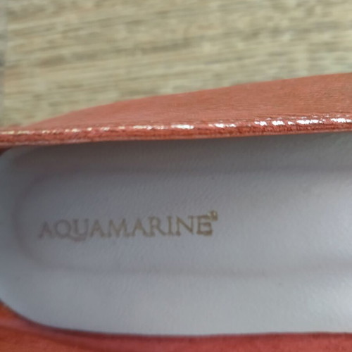 Aquamarine women's ballerinas like new, leather, size 40, colorful and silver
