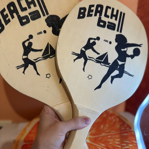 Ρακέτες Beach Ball σετ 2 τεμαχίων ξύλινες, σαν καινούργιο