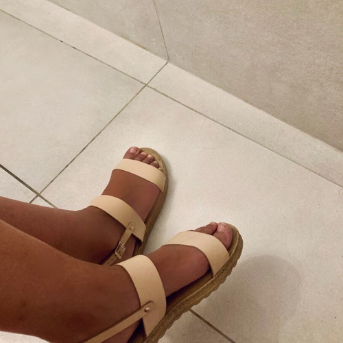 Beige platform sandals size 38 like new