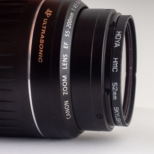 Canon EF 55-200mm f/4.5-5.6 II USM telephoto zoom lens with UV filter