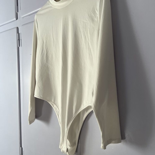 Shein Curve women's long-sleeve cream bodysuit 3XL