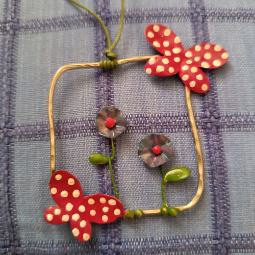 Handmade necklace like new with cord for neck