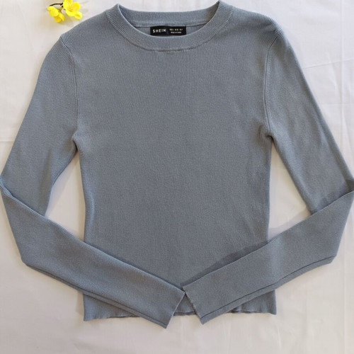 Shein ribbed light blue knit sweater used