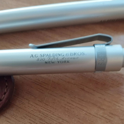 A.G. Spalding & Bros Leather & Aluminium pen and mechanical pencil set