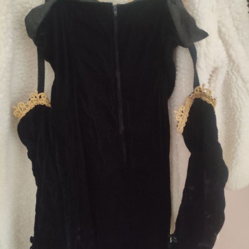 Velvet vintage Marnie West evening dress like new, black with gold embroidery