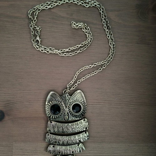 Owl necklace like new, long