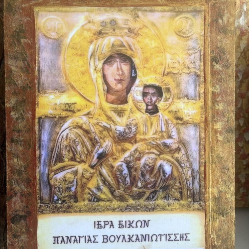 Panagia Voulkaniotissa handmade icon, dimensions 27x37, new
