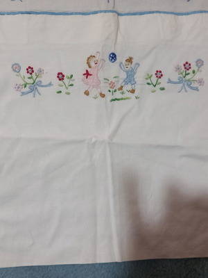 Baby sheet with pillowcase handmade used
