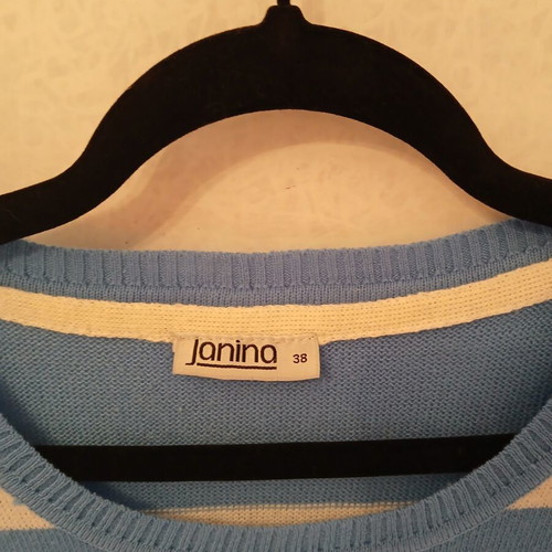 Janina Blue Striped Sweater M/38 like new