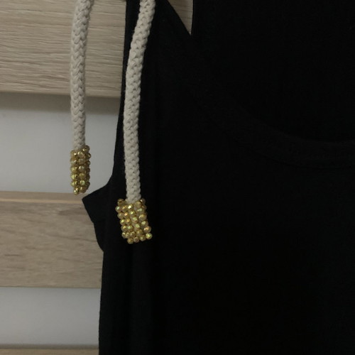 Long black dress one size new, summer with slits