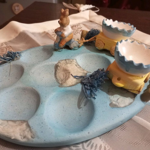 Easter ceramic egg platter 23cm new
