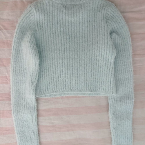 Bershka Fuzzy Turquoise Sweater M Like New