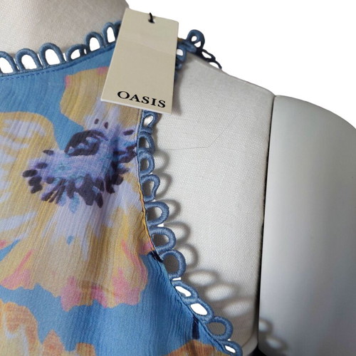 Oasis floral mini dress new, size M, turquoise multicolor