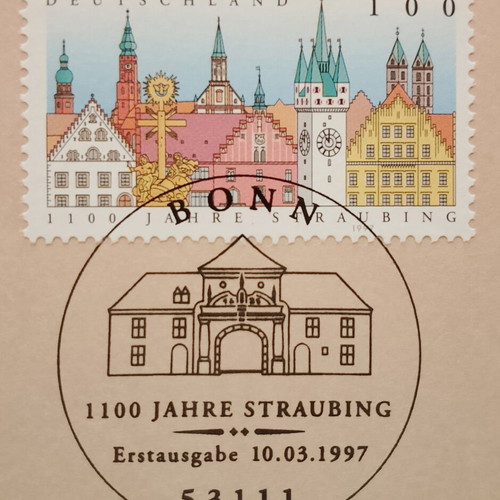 German 1997 stamp with Bonn first day cover cancellation