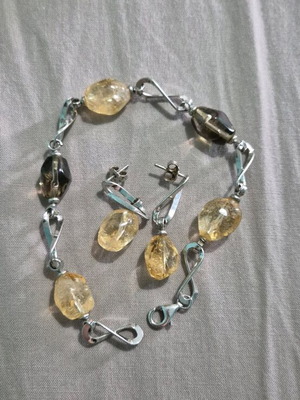 Sterling silver 925 bracelet and earrings set