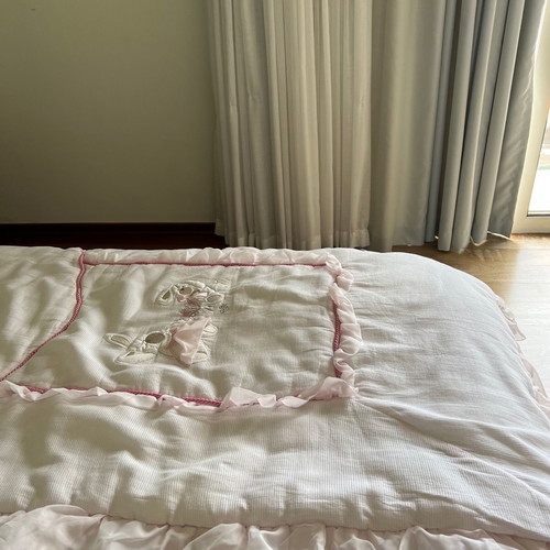 Baby blanket used for crib by IRA with bunny details