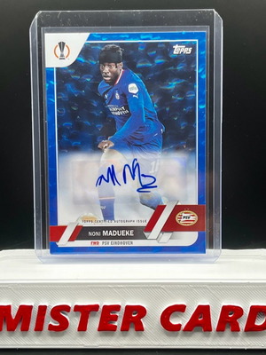 Topps UEFA Competitions Flagship Nono Madueke Auto Blue Wave μεταχειρισμένο