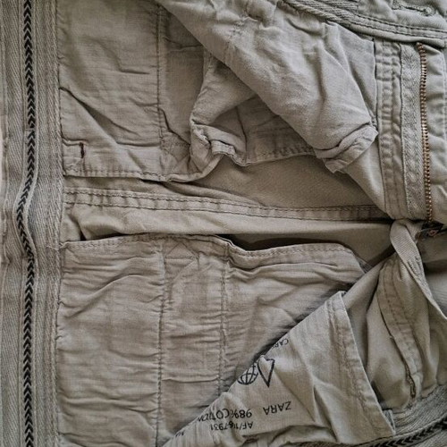 Zara men's pants spring-summer fabric like new, khaki size L