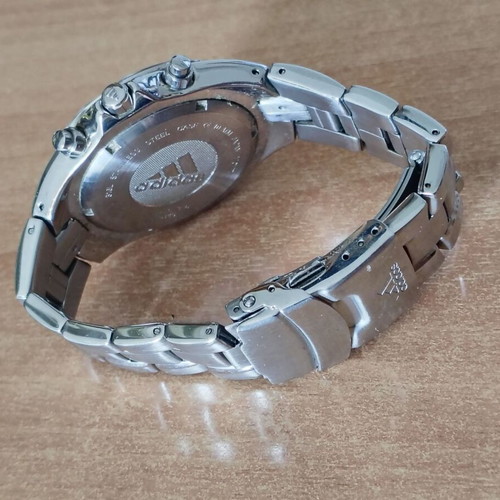 Adidas men's wristwatch, silver and blue