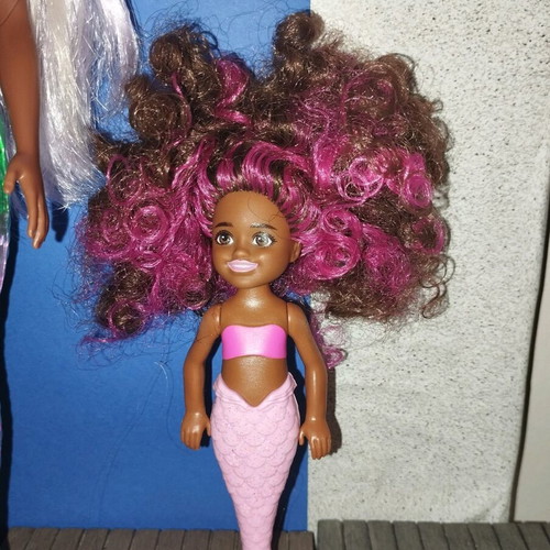Barbie mermaids used, Colour reveal and Chelsea