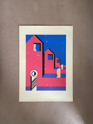 Old rare lithograph used from 1971, numbered and signed