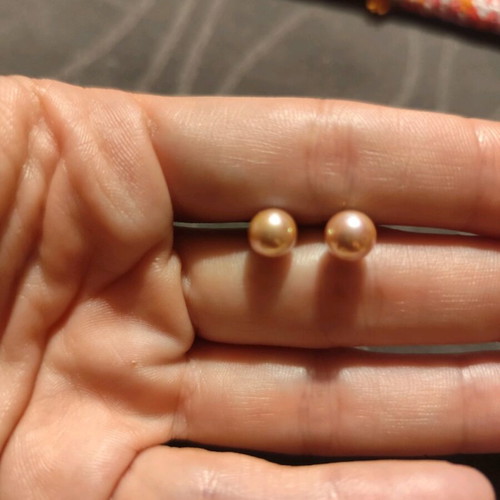Earrings with pink pearls 925 silver like new