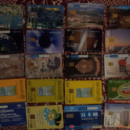 Phone cards used, pack of 20 pieces