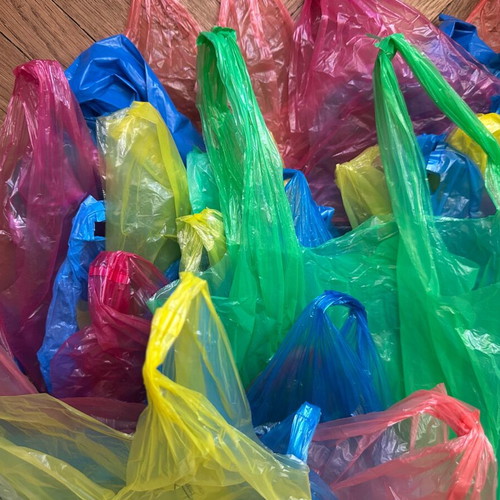 Plastic bags, pack of 60, assorted colors and sizes