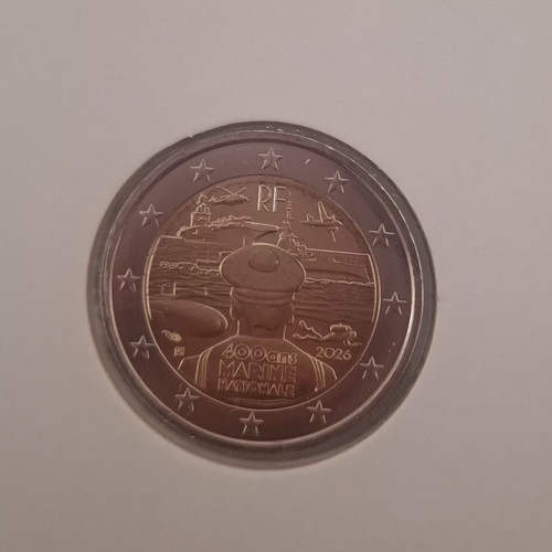 2 Euro France 2026 400 ans Marine Nationale coin, uncirculated
