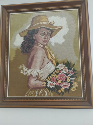 Premium vintage gobelin embroidery framed artwork like new