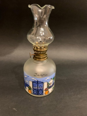 Ikaria glass souvenir lamp like new