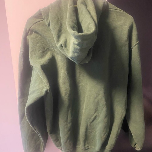 Men's green Fruit of the Loom hoodie used, size M