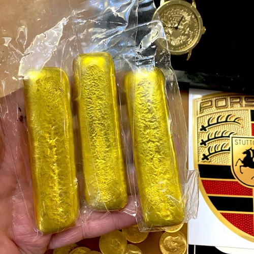 Gold bars new with 24k gold plating 8x2.5cm, 180g