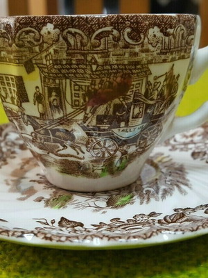 Johnson Bros Coaching Scenes vintage cup and saucer new