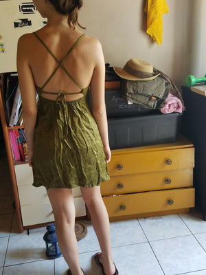 Pull & Bear dress green, size XS, like new, viscose