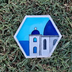 Handmade painted plaster coaster