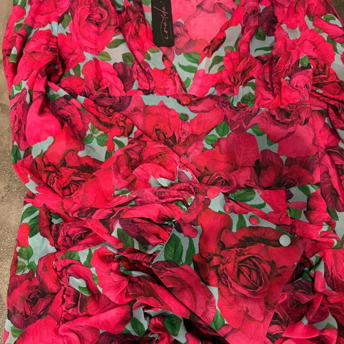 Iraida dress new, floral, mini with zipper and gathers