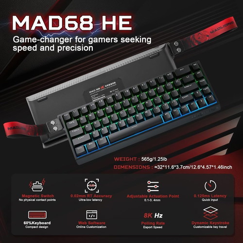 Professional Gaming Mechanical Keyboard MAD 60 HE RGB New