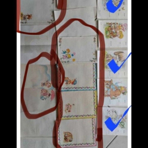 Used collection of stationery papers