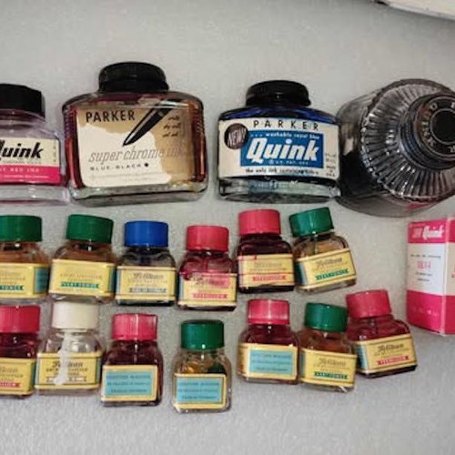 Parker & Pelikan Collectible Ink Bottles used