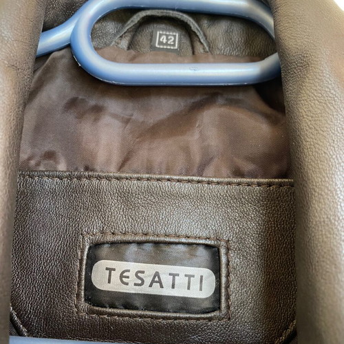 Vintage leather coat, dark brown and black, unisex