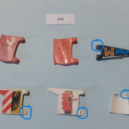 Playmobil flags and shield used, set 446