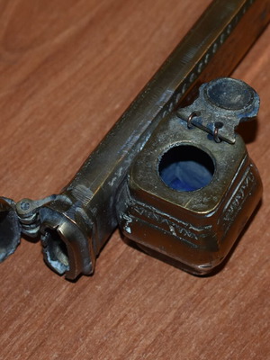 Ottoman brass inkwell used (quill)