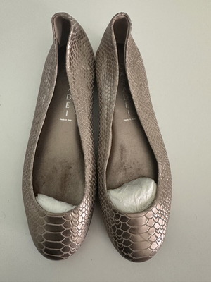 Casadei Metallic Python-Effect Ballet Flats like new, rose gold