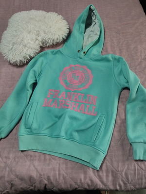 Franklin Marshall hoodie used, turquoise, size M