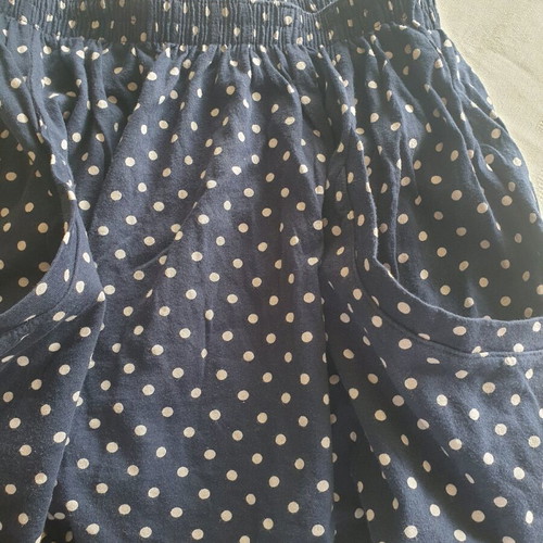 Mini cotton skirt blue with white polka dots like new