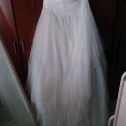 Wedding dress new, princess style, white and beige, size L