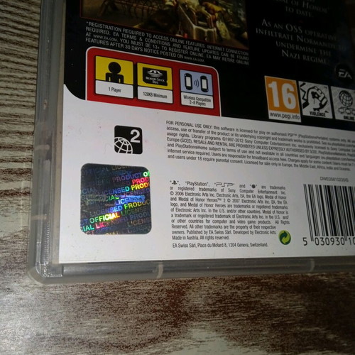 PSP Medal of Honor Heroes 2 σαν καινούργιο με εγχειρίδιο