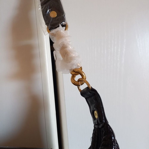 Black shoulder bag new with gold details