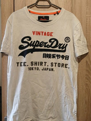 Superdry men's T shirt small like new, white, cotton